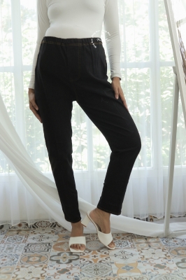 Celana Ibu Hamil Jeans JUMBO - CLJ 20 HITAM